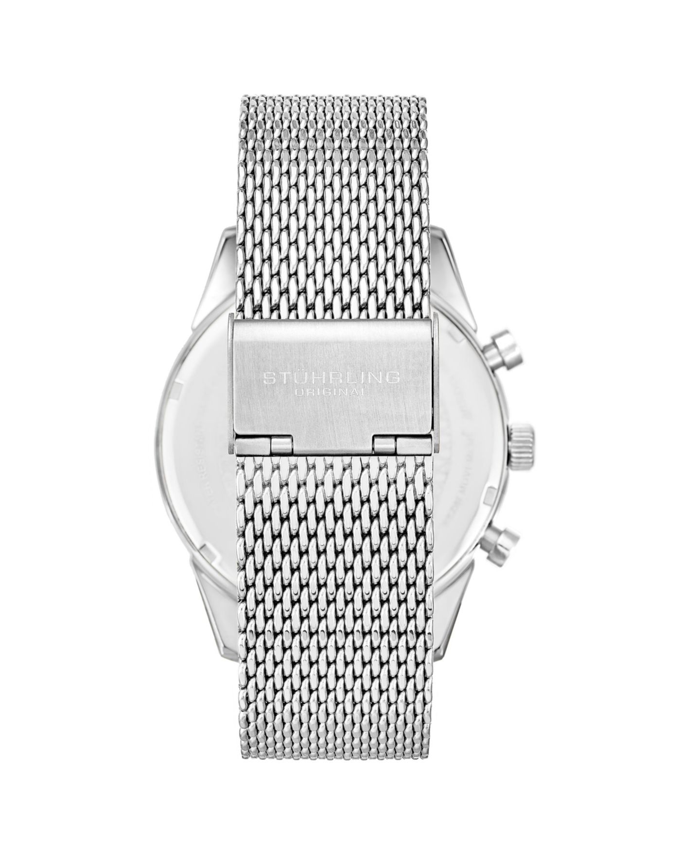 Мужские часы Stuhrling Rialto 3975.9, хронограф, 44 мм, зелёный циферблат, браслет, цвет: Серебряный — фото 2