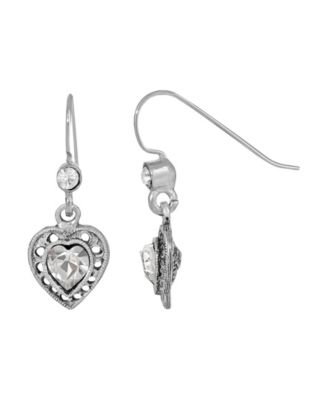 Crystal Heart Drop Earrings