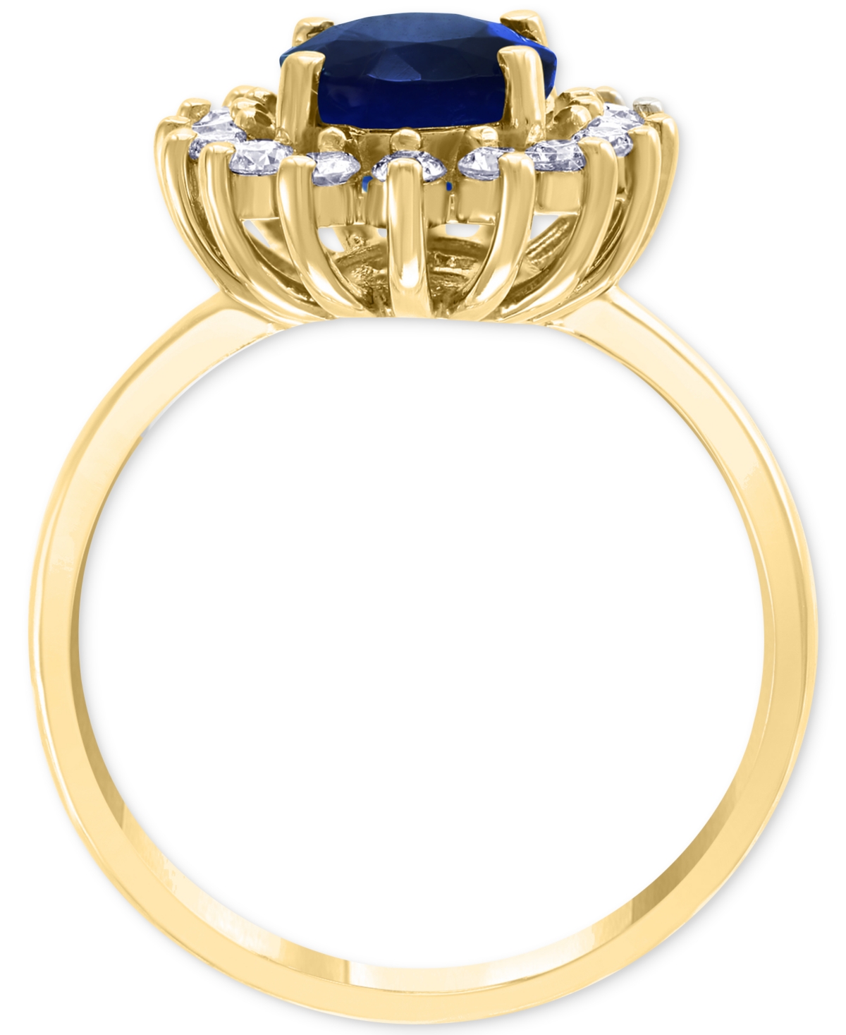 Effy Collection Effy Sapphire (1-7/8 Ct. T.w.) & Diamond (3/8 Ct. T.w.) Halo Ring In 14k Gold (also Available In Eme In Gold