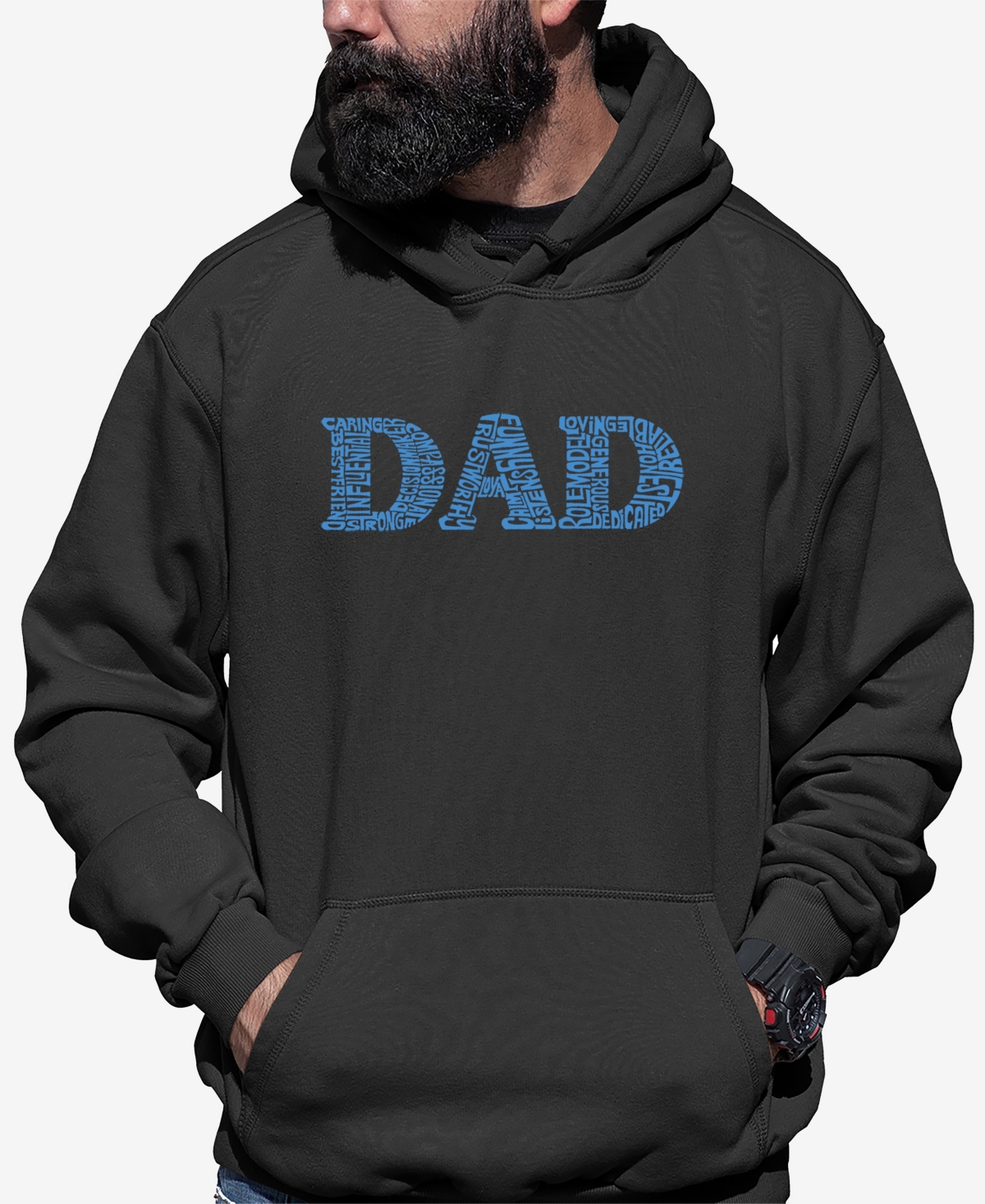 La Pop Art Men's Dad Word Art Hooded Sweatshirt