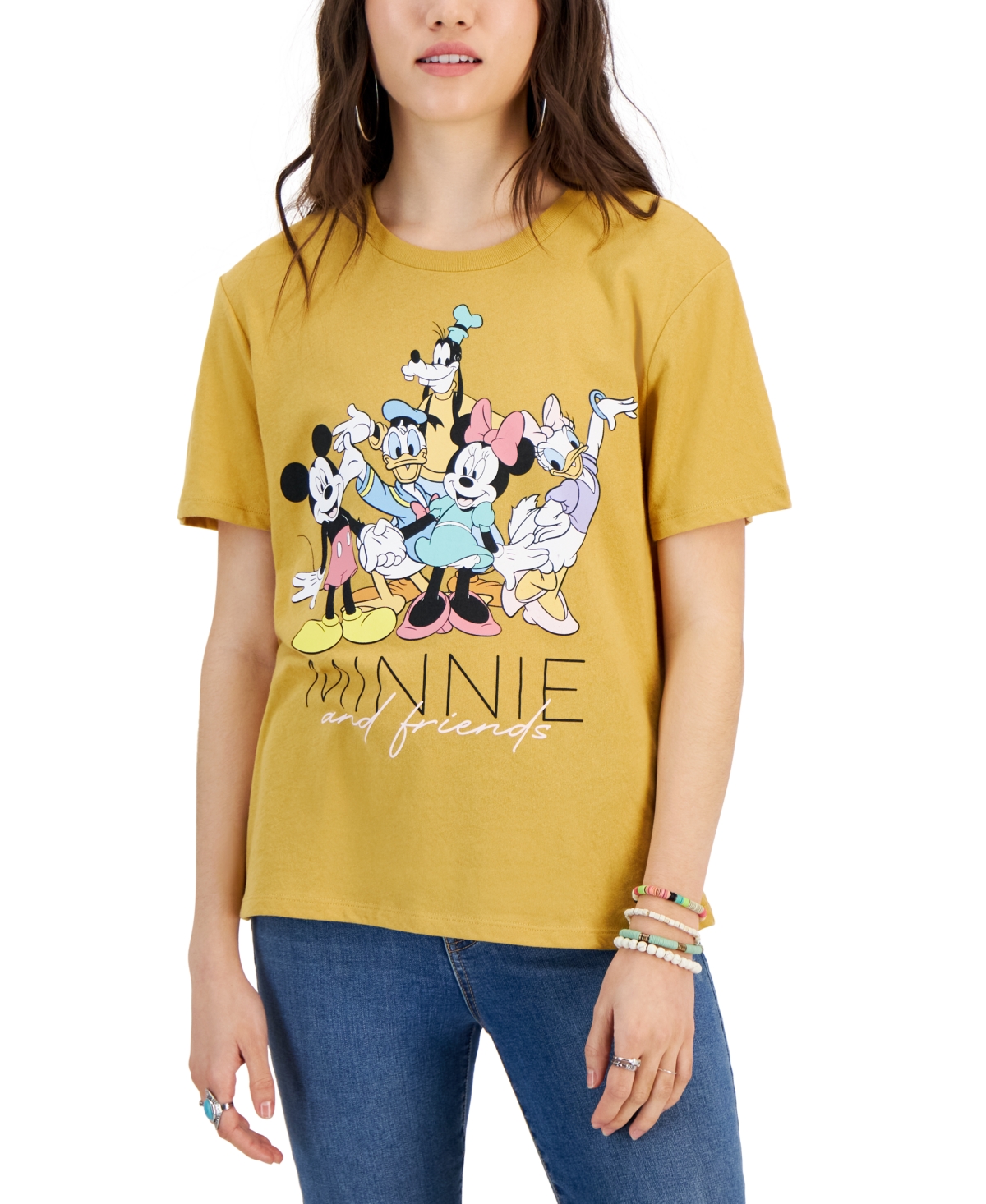 Juniors' Minnie & Friends Graphic T-Shirt - Amber Gold