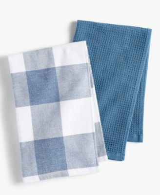 Jackson Plaid Waffle Weave Kitchen Towel, Set of 4