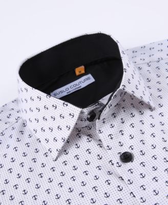 Men's Slim-Fit Geo-Print Performance Shirt