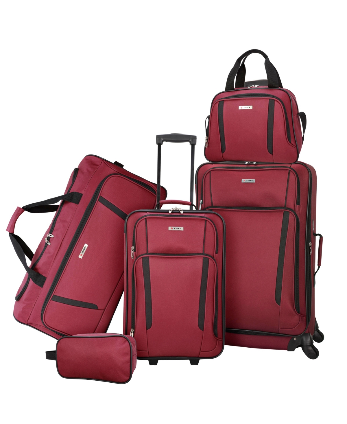 Freehold 5-Piece Softside Spinner Luggage Set - Spotted Leaf