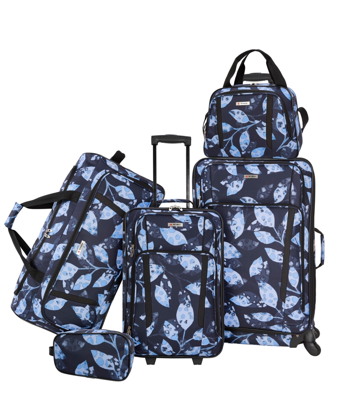Freehold 5-Piece Softside Spinner Luggage Set - Spotted Leaf