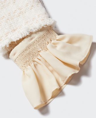MANGO Women's Ruffled Cuffs Tweed Jacket