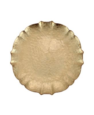 Baroque Glass Gold Cake Stand 12.25"