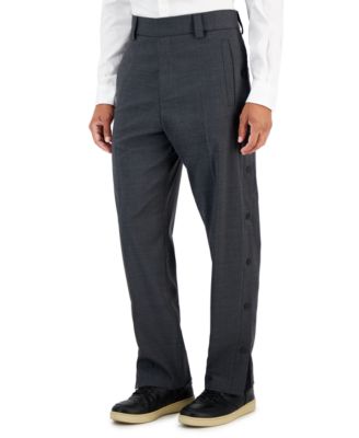 HUGO - Men's Slim-Fit Dark Grey Suit Trousers