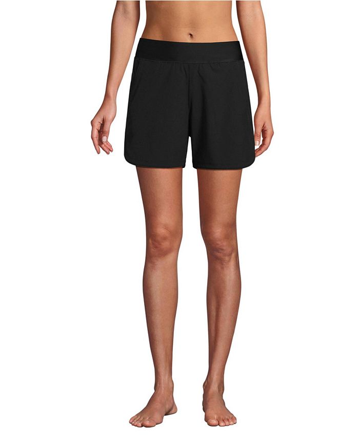 Lands' End Women's 5" Quick Dry Elastic Waist Board Shorts Swim Cover