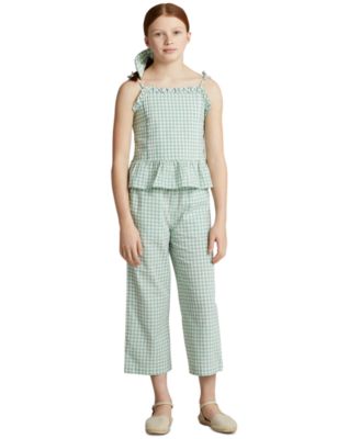 Polo Ralph Lauren Big Girls Gingham Cropped Madras Capri