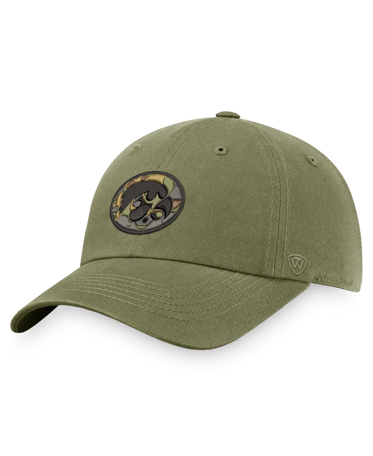 Top Of The World Olive Iowa Hawkeyes Oht Military Appreciation Unit Adjustable Hat In Olive