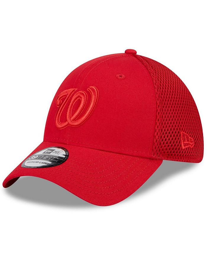 New Era Men's Red Washington Nationals Tonal Team Neo 39THIRTY Flex Hat ...