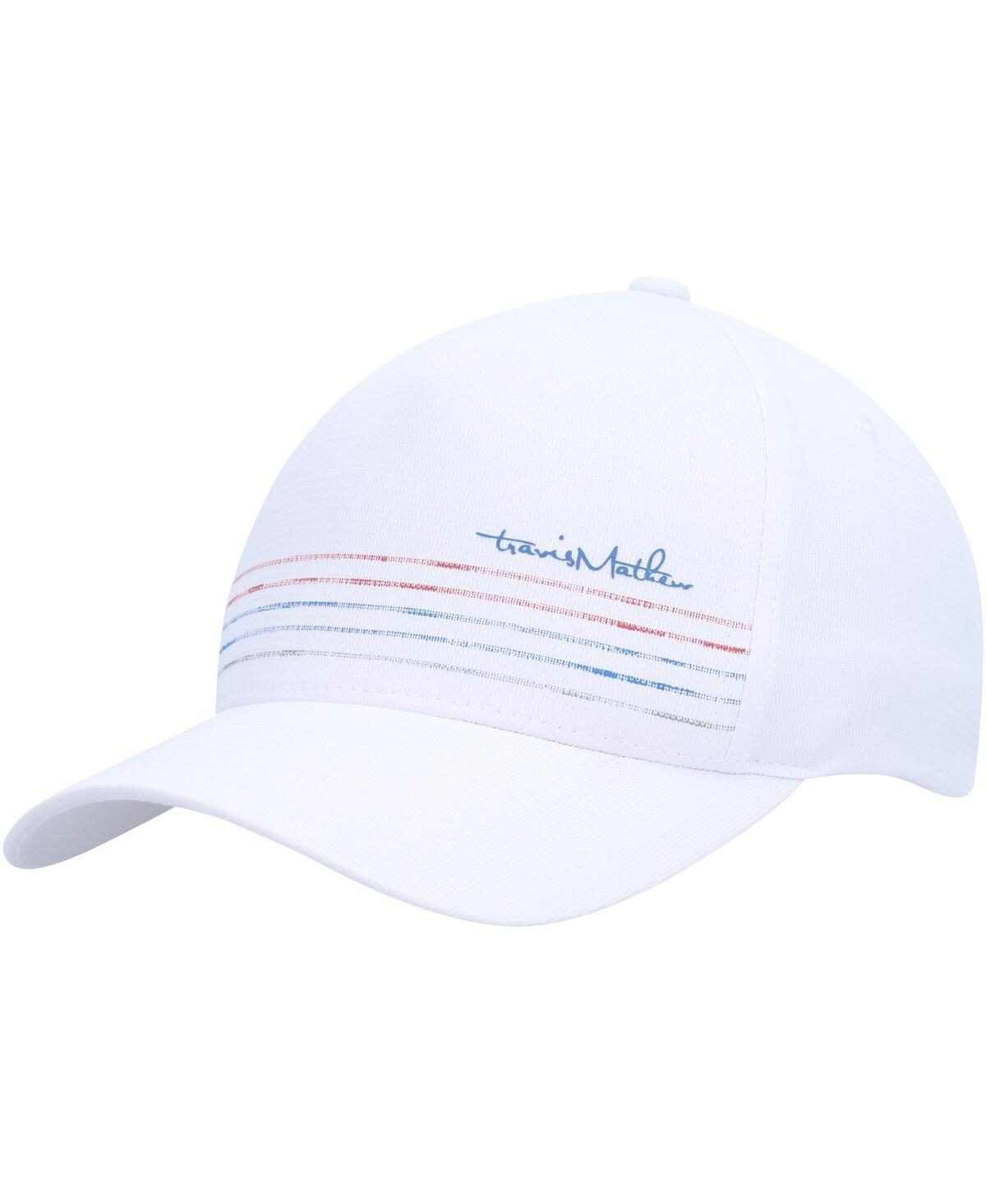 Travis Mathew Men's  White Crystal Blue Snapback Hat