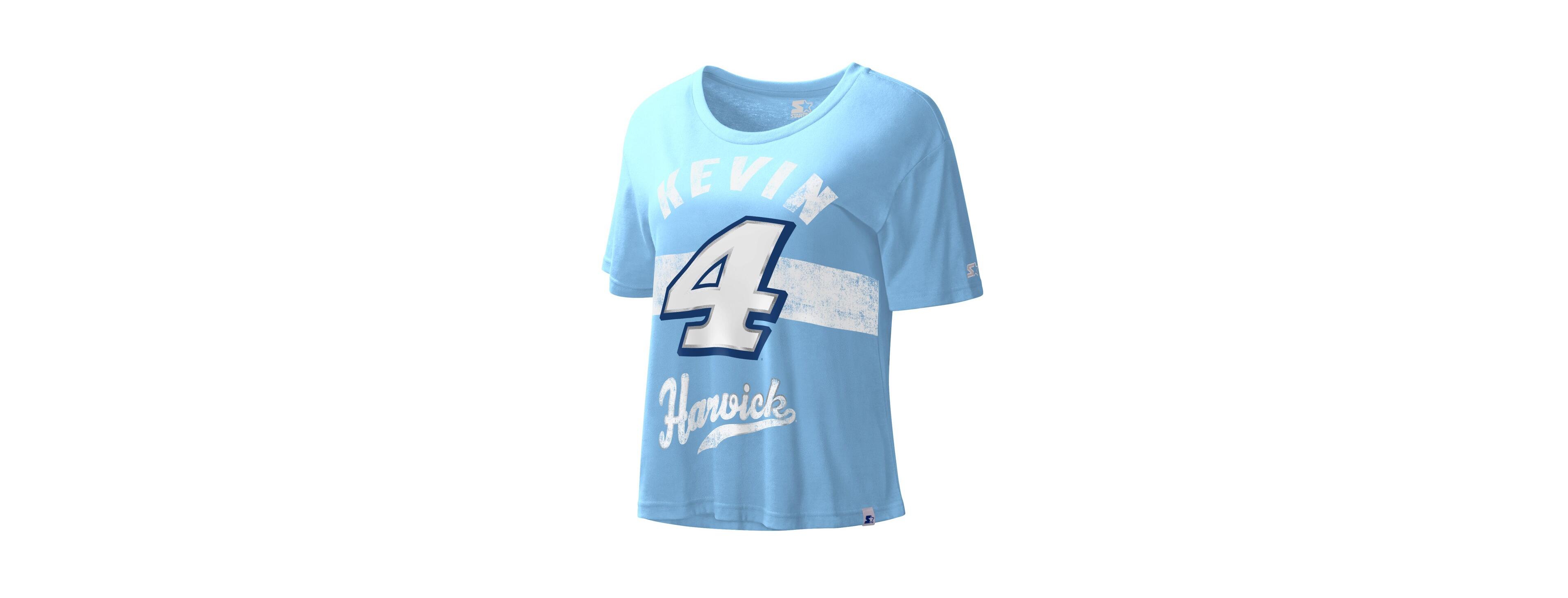 Women's Starter Light Blue Kevin Harvick Record Setter T-shirt