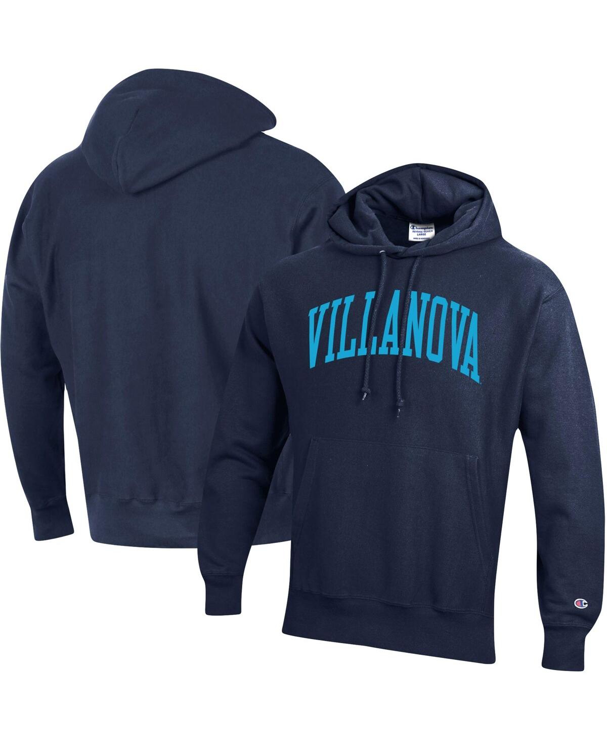 Shop Champion Men's  Navy Villanova Wildcats Team Arch Reverse Weave Pullover Hoodie