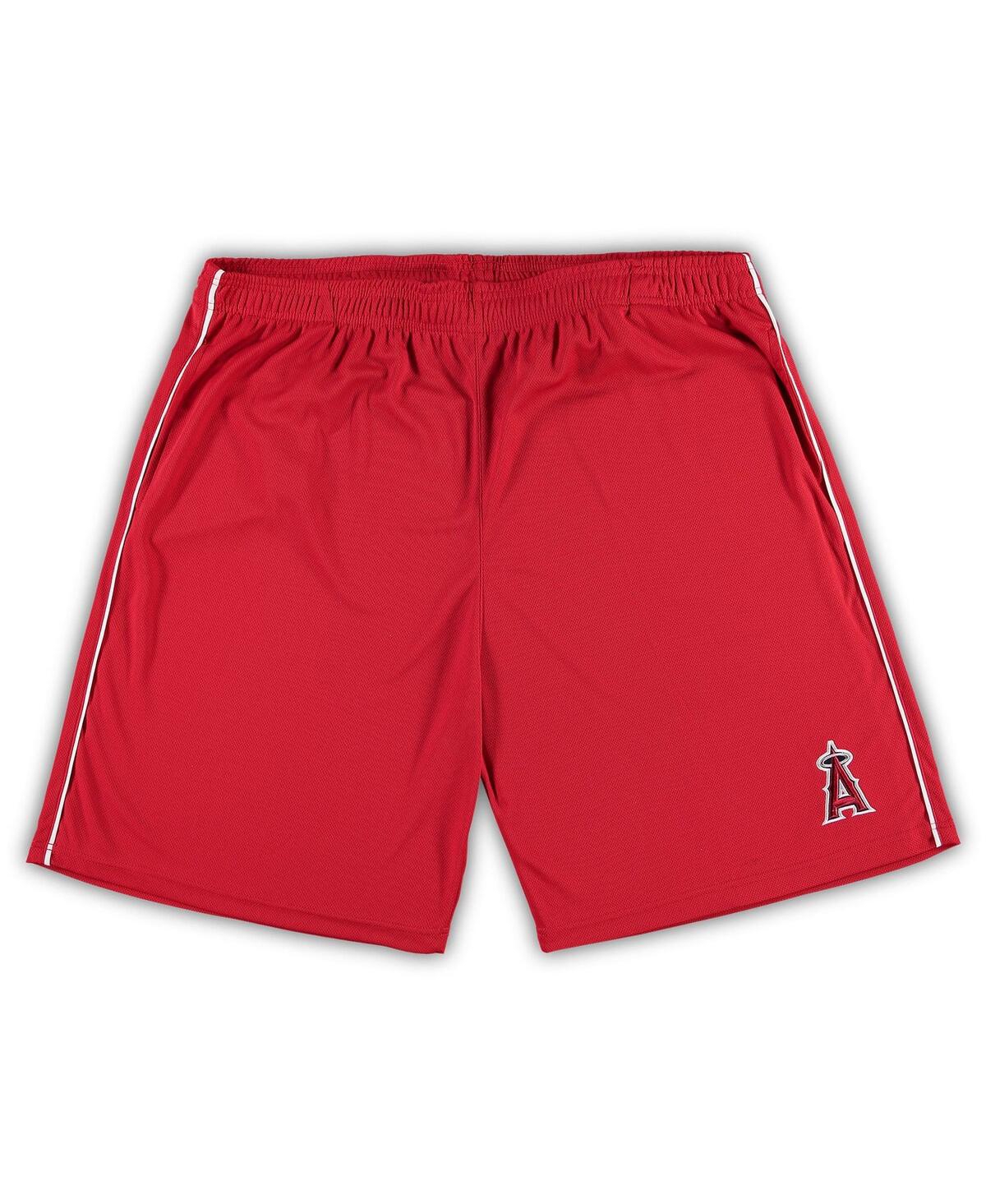 PROFILE MEN'S RED LOS ANGELES ANGELS BIG AND TALL MESH SHORTS