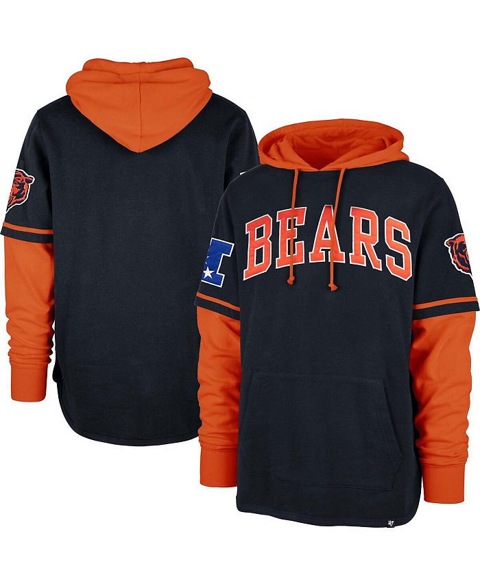 47 Brand Men's Navy Chicago Bears Shortstop Pullover Hoodie - Macy's