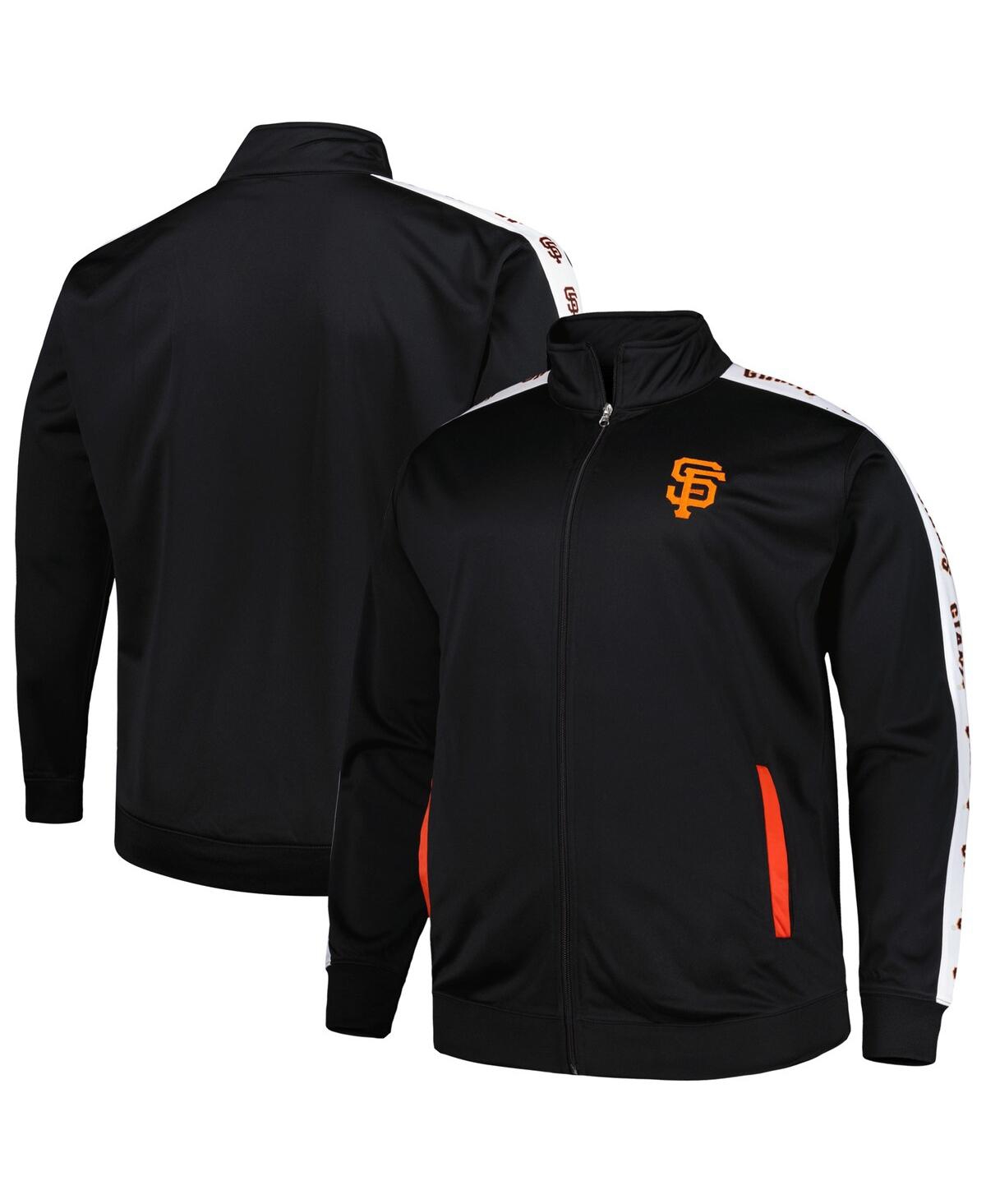 PROFILE MEN'S BLACK SAN FRANCISCO GIANTS BIG AND TALL TRICOT TRACK FULL-ZIP JACKET