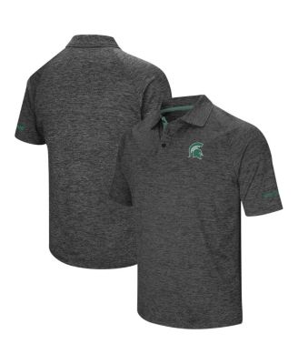 Men's Black Michigan State Spartans Big and Tall Down Swing Polo Shirt