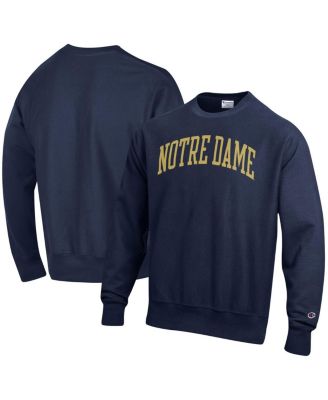 Men's Navy Notre Dame Fighting Irish Arch Reverse Weave Pullover Sweatshirt