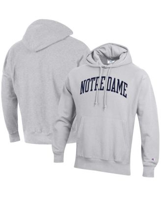 Men's Heathered Gray Notre Dame Fighting Irish Team Arch Reverse Weave Pullover Hoodie