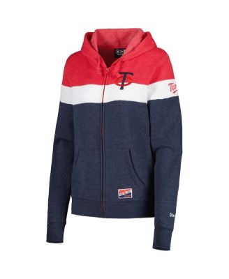Women's Heather Navy Minnesota Twins Colorblock Full-Zip Hoodie Jacket