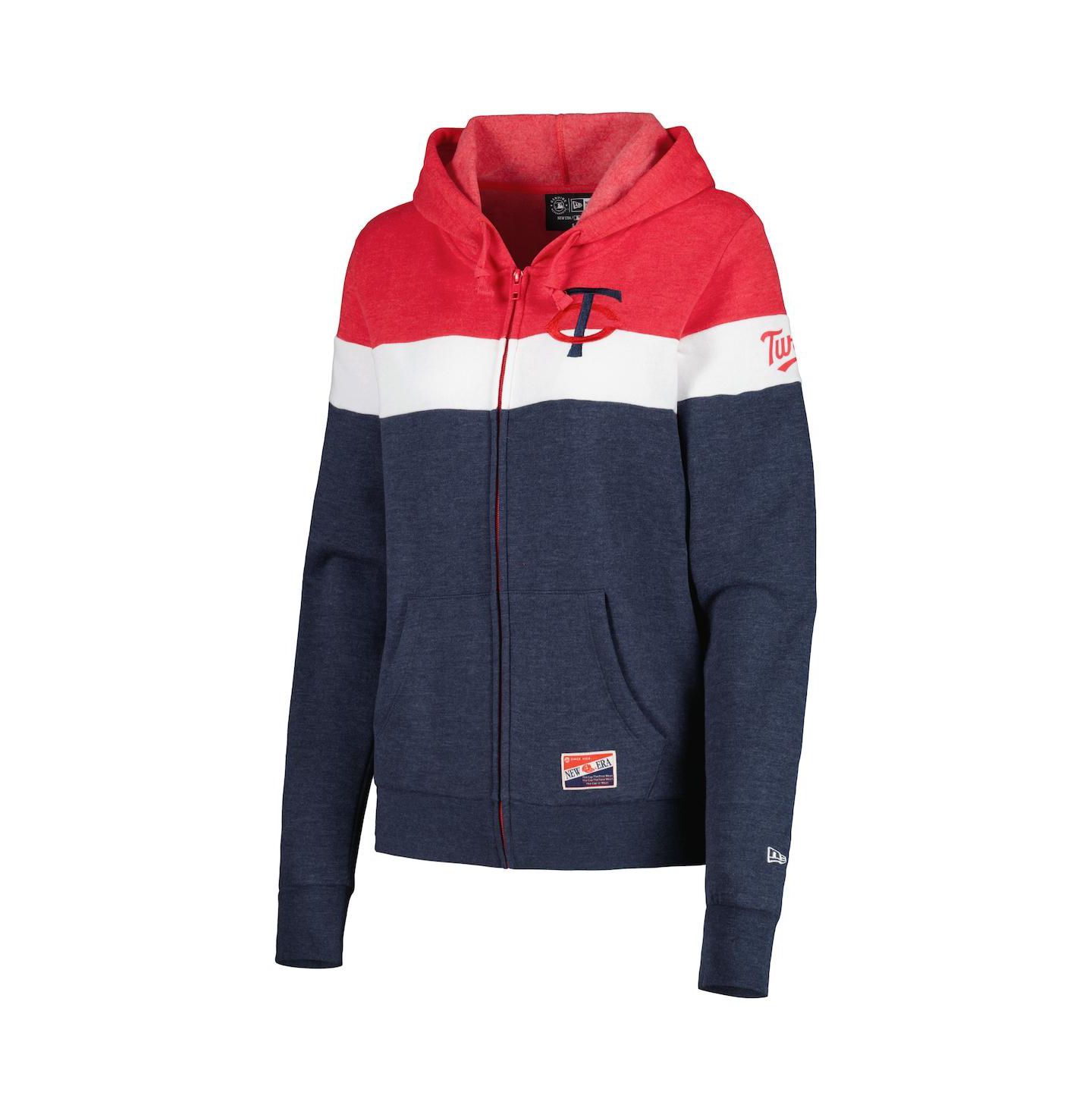 Женская куртка New Era Heather Navy Minnesota Twins Colorblock Full-Zip Hoodie Jacket — фото 3