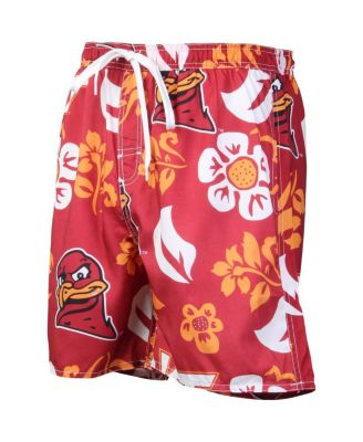 Men's Maroon Virginia Tech Hokies Floral Volley Logo Swim Trunks