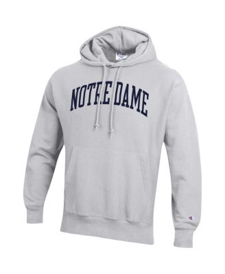 Men's Heathered Gray Notre Dame Fighting Irish Team Arch Reverse Weave Pullover Hoodie