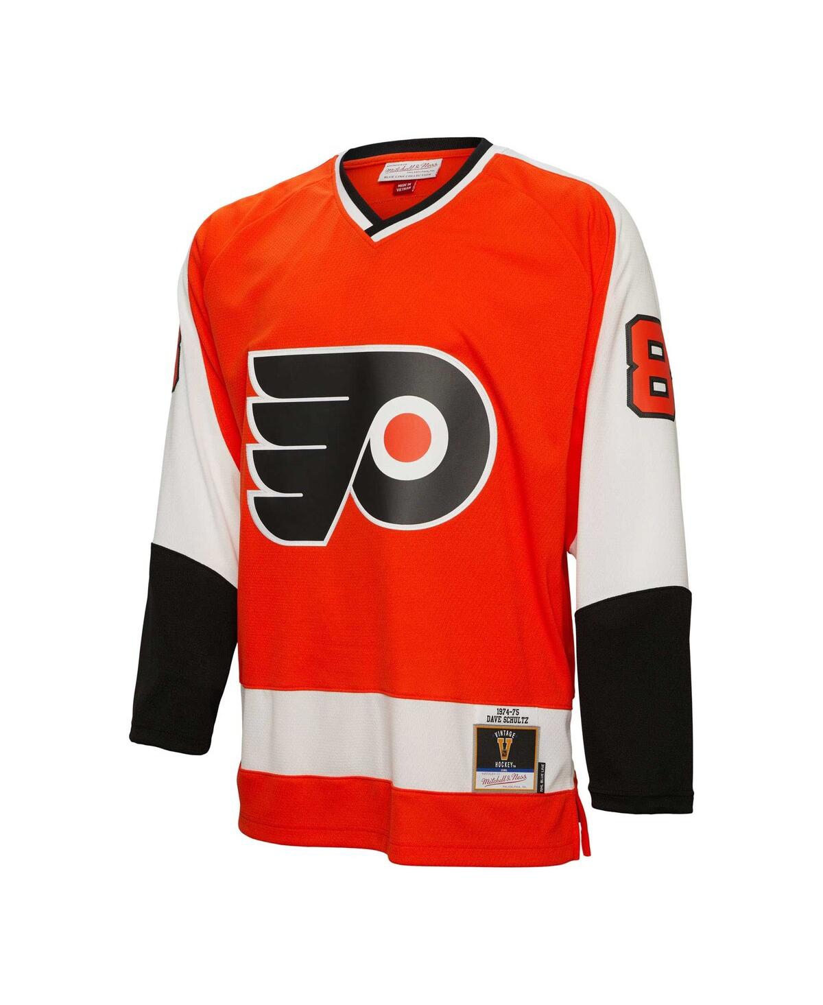Men's Mitchell & Ness Dave SchultzPhiladelphia Flyers 1974 Blue Line Player Jersey - Orange