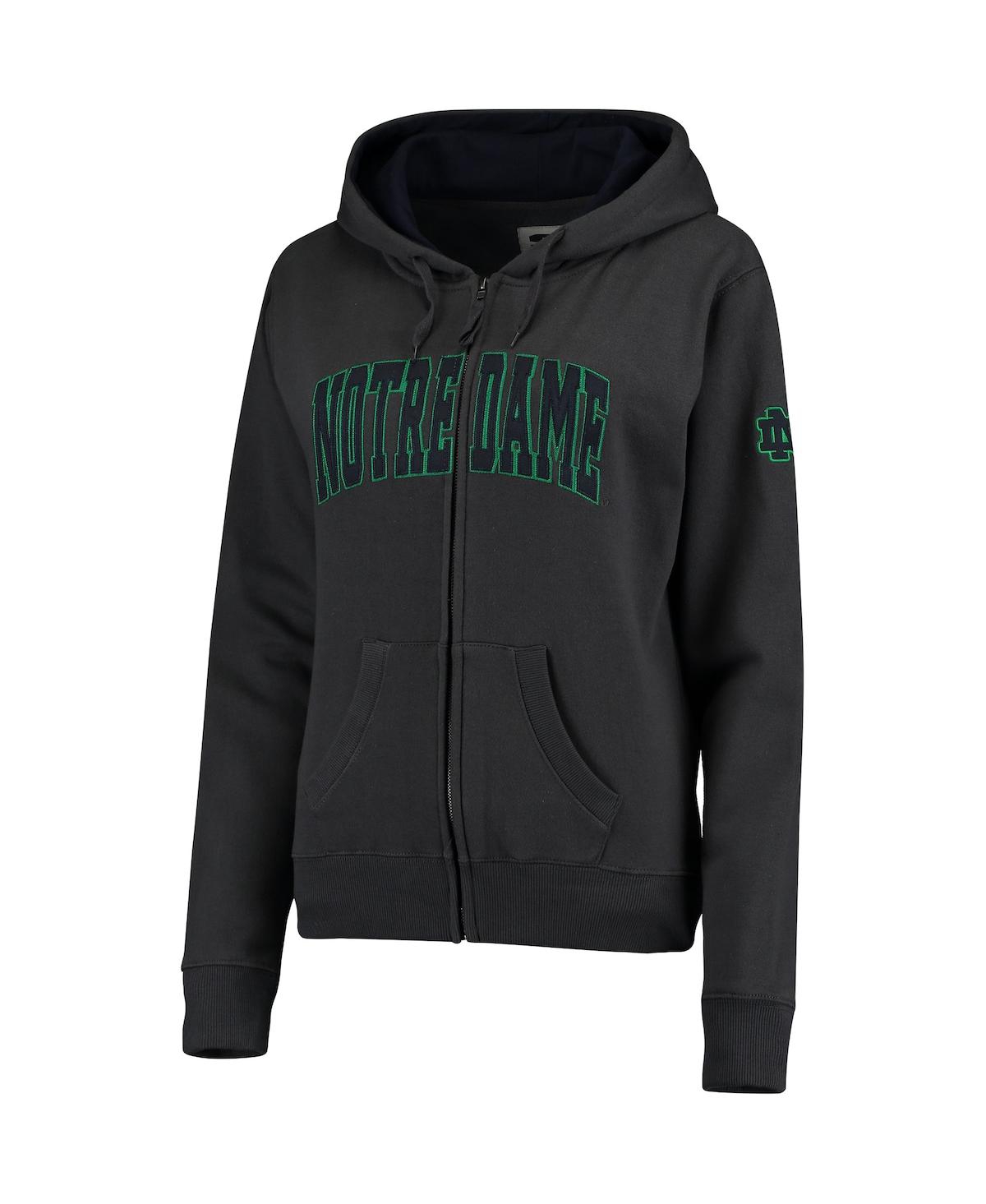 Women's Colosseum Notre Dame Fighting Irish Arched Name Full-Zip Hoodie
