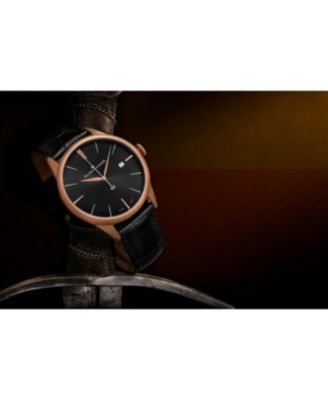 Men's Sophisticate Black Leather , Black Dial , 40mm Round Watch