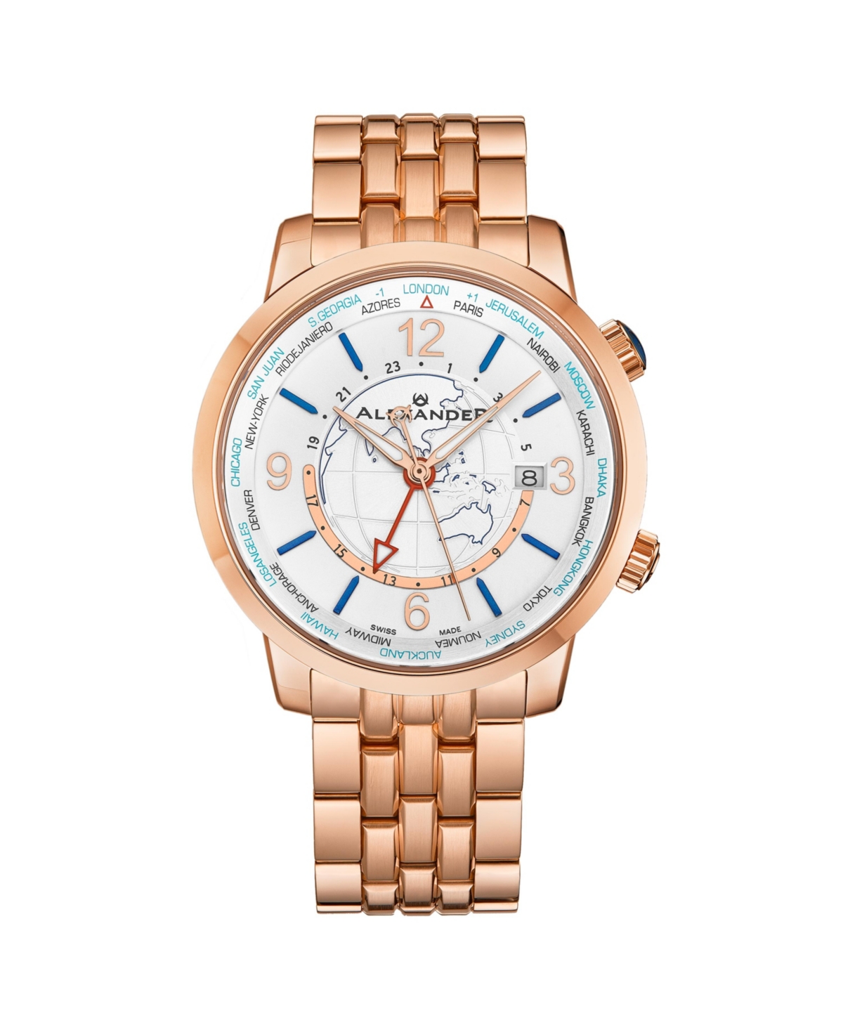 Men's Journeyman 2 Rose-Gold Stainless Steel , Silver-Tone Dial , 40mm Round Watch - Rose-gold
