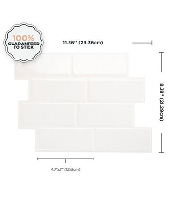 SMART TILES Peel and Stick Backsplash - 4 Sheets of 11.56 x 8.38
