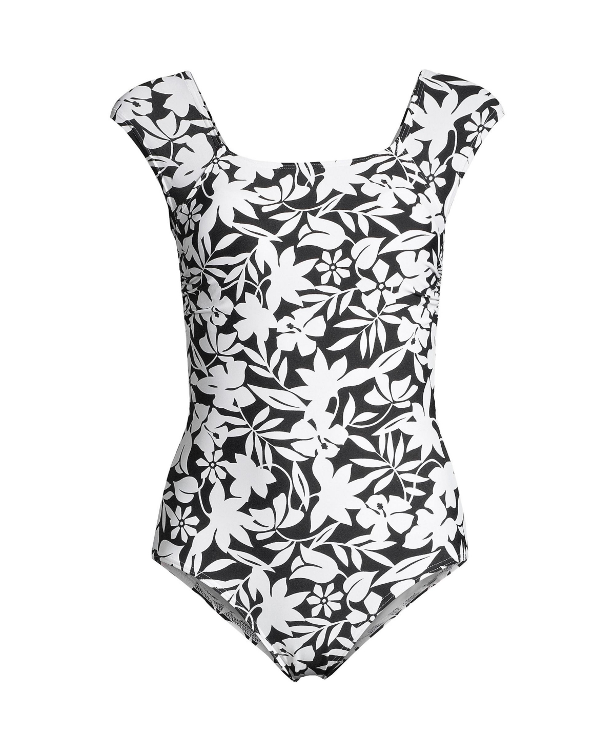 Lands' End Women's Plus Size SlenderSuit Grecian Tummy Control Chlorine  Resistant One Piece Swimsuit 