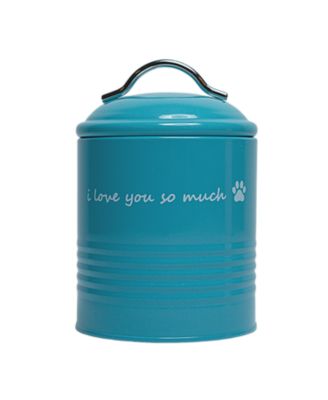 "I Love You So Much" Dog Treat Canister Gift Set – Airtight & Stylish Storage, Durable, Non-Toxic Material (Pink and Blue)