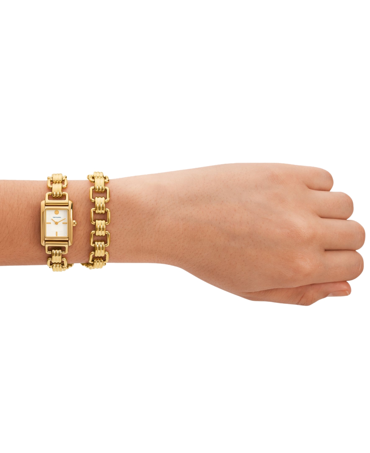Shop Tory Burch Women's The Eleanor 3-in-1 Gold-tone Stainless Steel Bracelet Watch 19mm