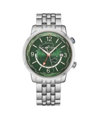 Men's Journeyman 2 Silver-Tone Stainless Steel , Green Dial , 40mm Round Watch