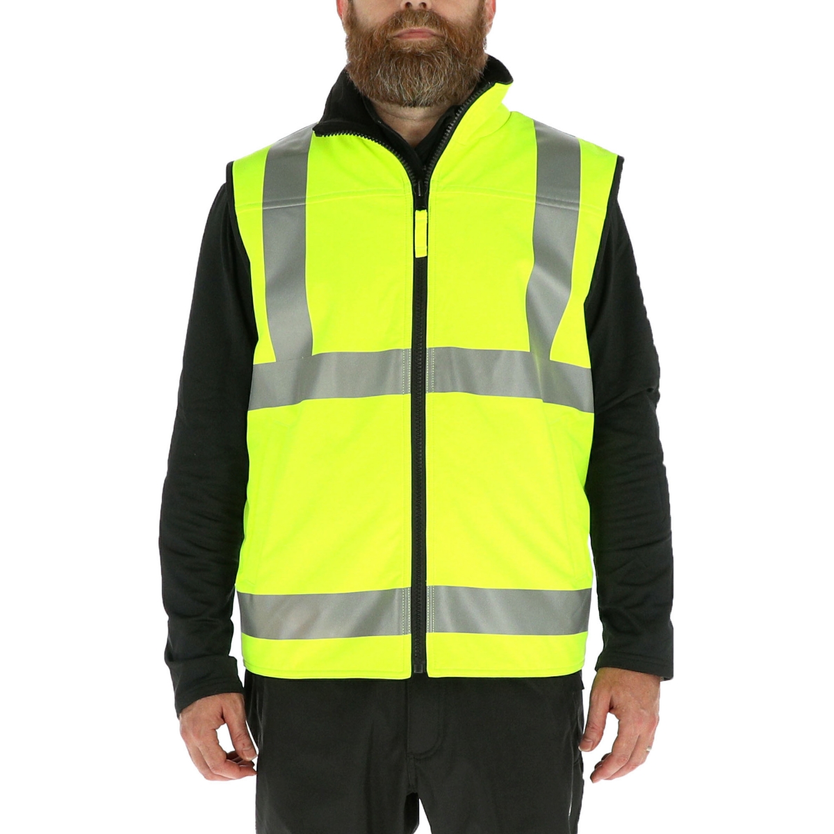 Men's High Visibility Softshell Safety Vest - Lime