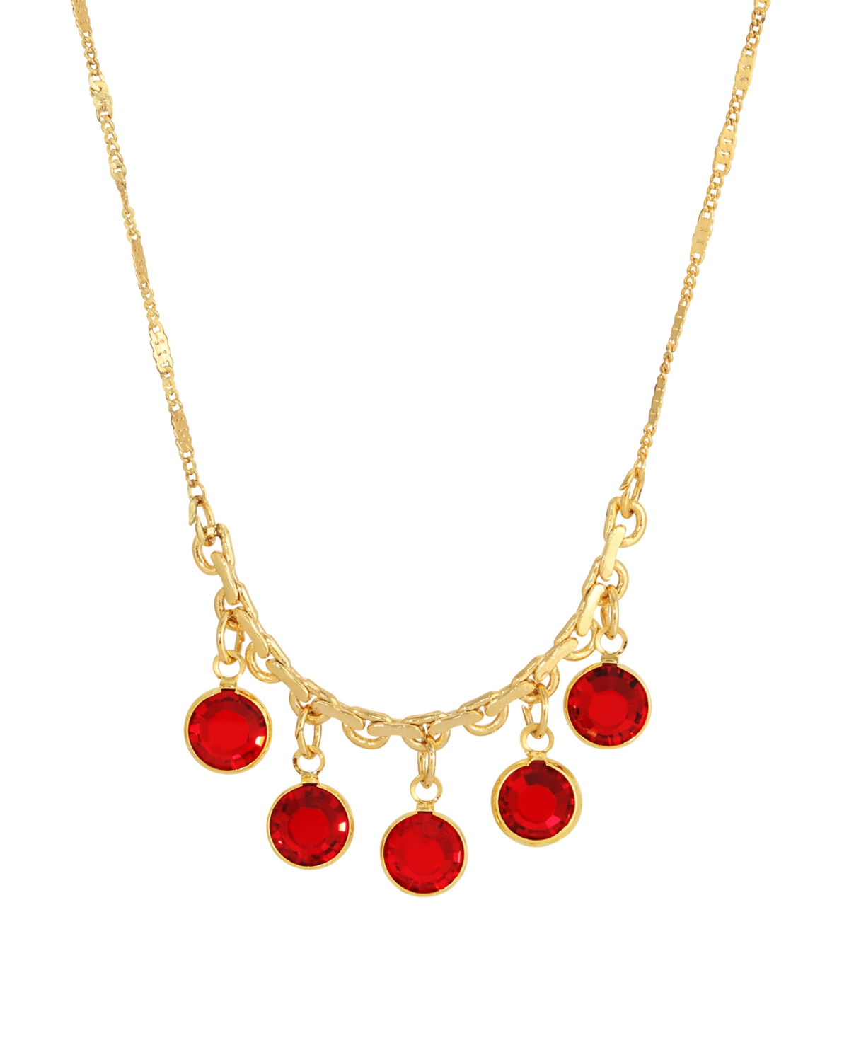 2028 Crystal Shaky Bib Necklace In Red