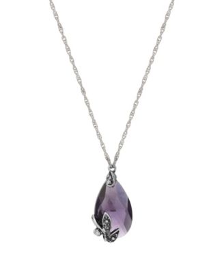 Glass Teardrop Pendant Necklace