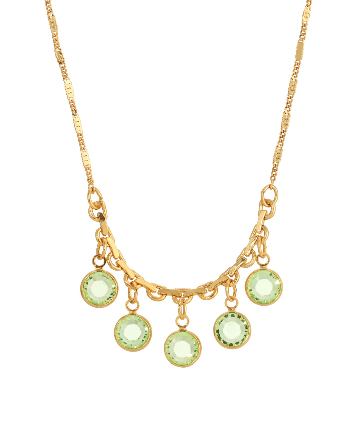 2028 Crystal Shaky Bib Necklace In Green