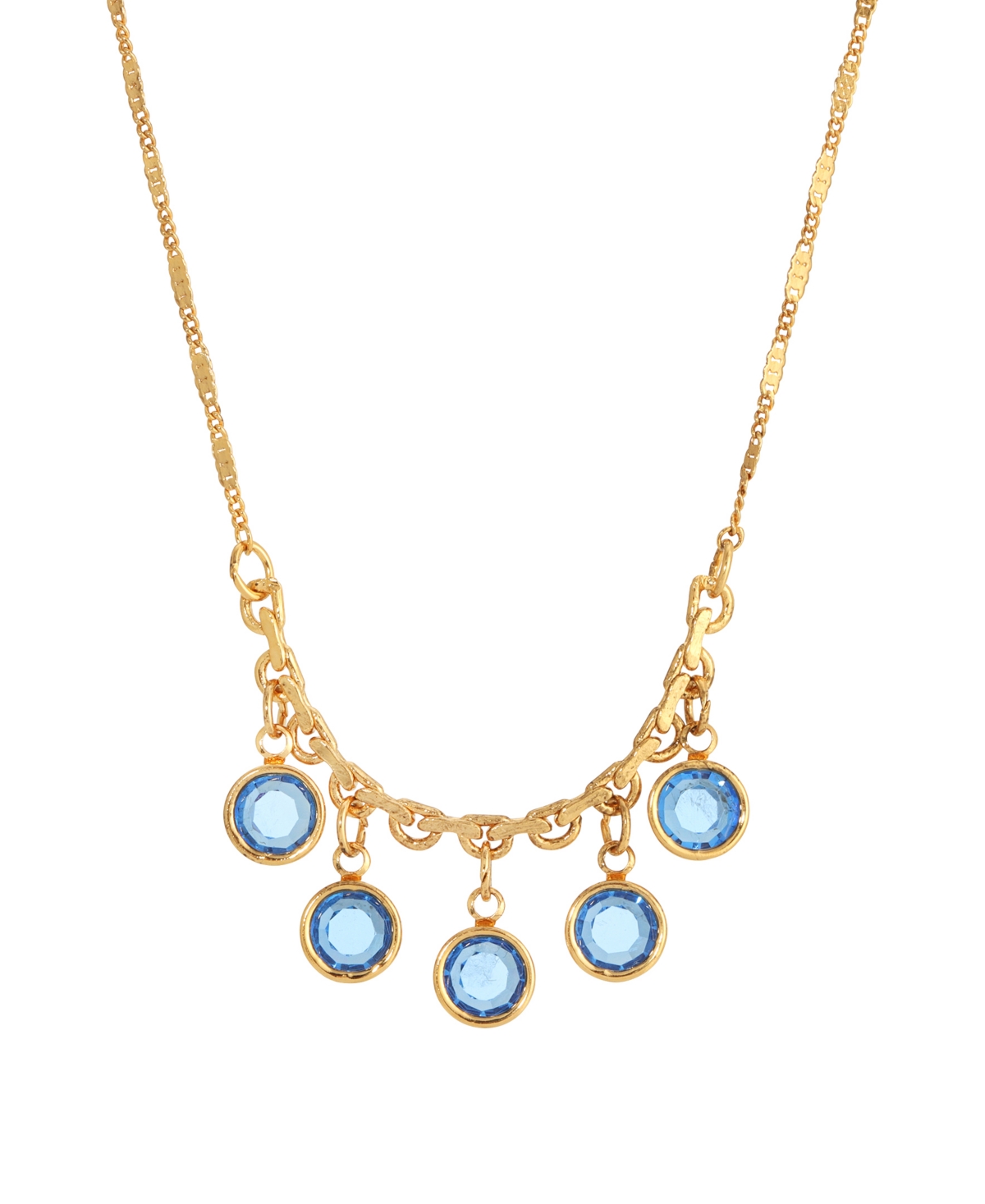 2028 Crystal Shaky Bib Necklace In Blue
