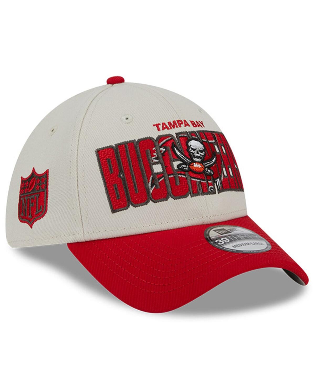 Shop New Era Men's  Stone, Red Tampa Bay Buccaneers 2023 Nfl Draft 39thirty Flex Hat In Stone,red