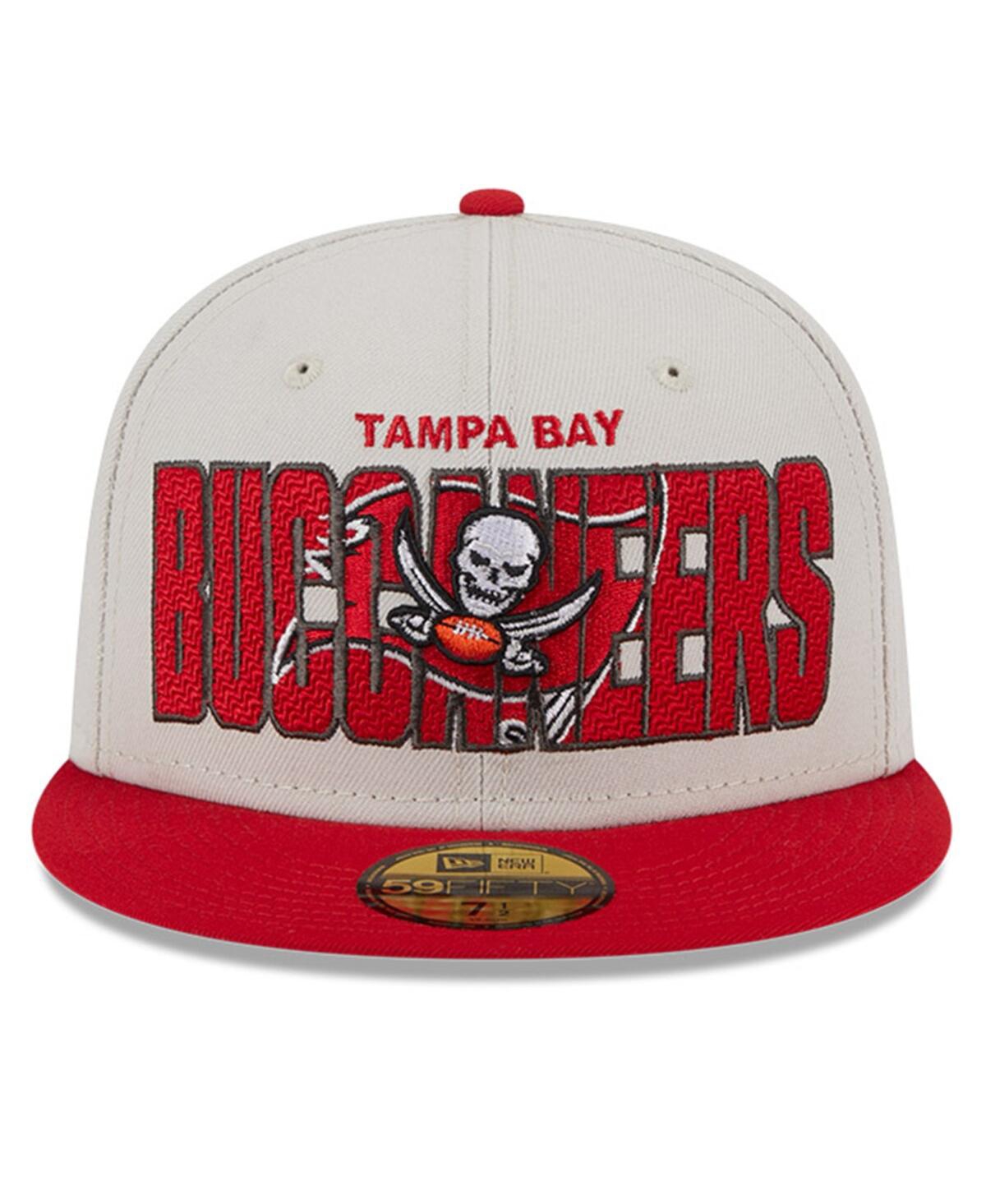 Shop New Era Men's  Stone, Red Tampa Bay Buccaneers 2023 Nfl Draft On Stage 59fifty Fitted Hat In Stone,red