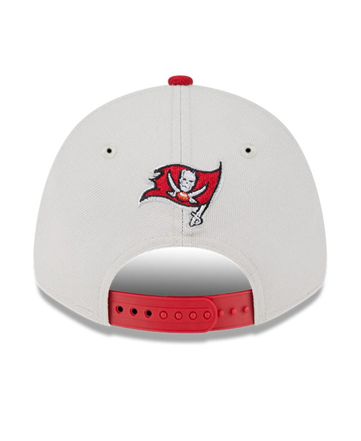 Shop New Era Men's  Stone, Red Tampa Bay Buccaneers 2023 Nfl Draft 9forty Adjustable Hat In Stone,red