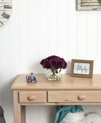 Purple Rose Artificial Arrangement with Vase