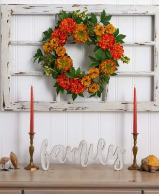 24'' Peony & Mum Wreath