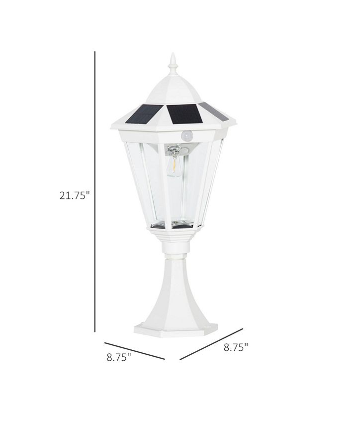 Outsunny 22" Solar Lamp Post Light, Outdoor Fixture with All Weather