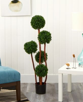 4' Boxwood UV-Resistant Indoor/Outdoor Topiary Tree 